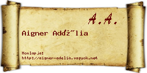 Aigner Adélia névjegykártya